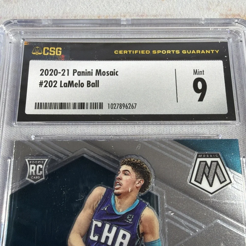2020-21 Panini Mosaic LaMelo Ball #202 RC Rookie Card CSG 9 Mint